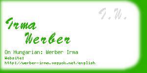 irma werber business card